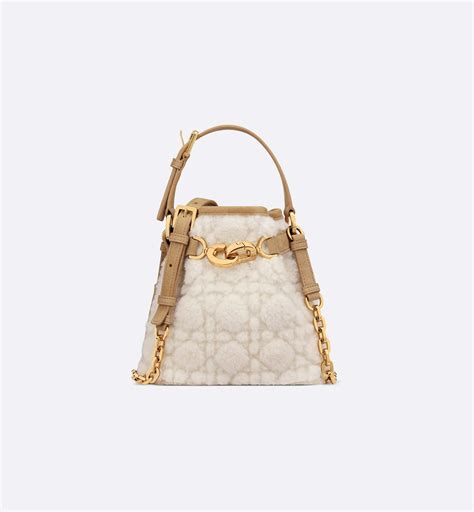 Small C'est Dior Bag Natural Cannage Shearling 